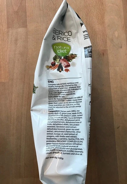 Natura Diet Iberico og Ris Hundefoder 500 g - Naturligt og allergivenligt